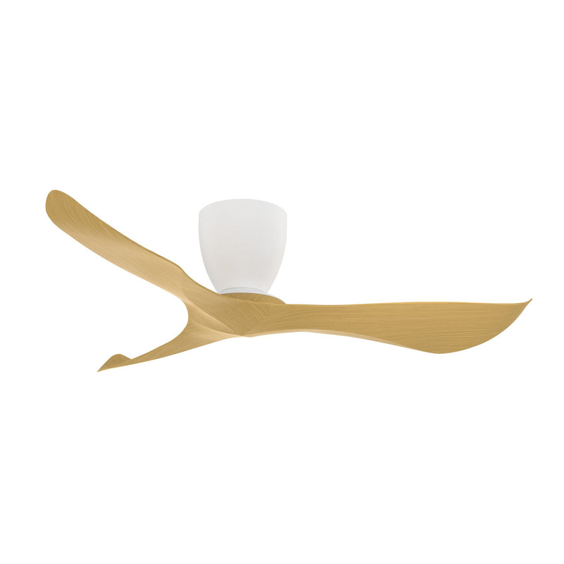 Keanu 56" Hugger Ceiling Fan in Matte White / Teak