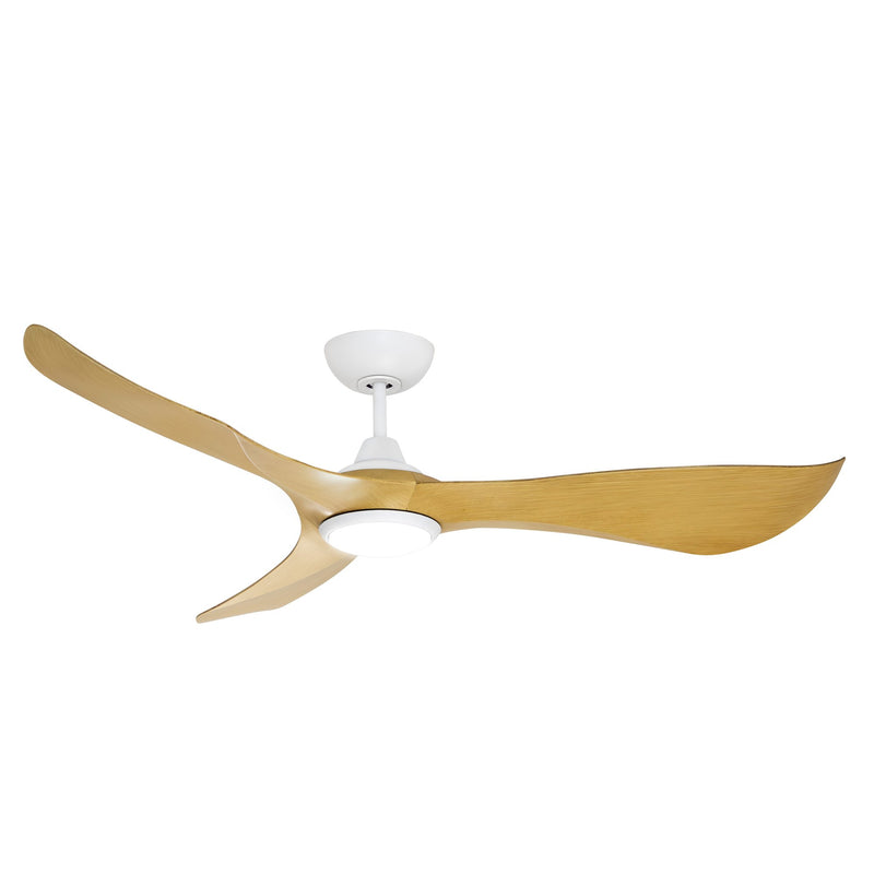 Keanu 56" Indoor/Outdoor Ceiling Fan with LED Light Kit in Matte White / Teak