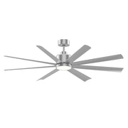 Condor 65" 8-Blade Ceiling Fan with LED Light in Satin Nickel