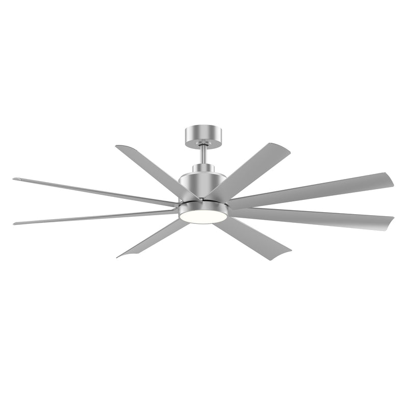 Condor 65" 8-Blade Ceiling Fan with LED Light in Satin Nickel