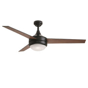Trio 52" 3-Blade Ceiling Fan with Light Kit in Black