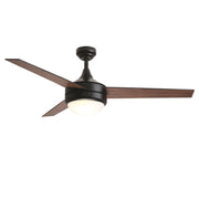 Trio 52" 3-Blade Ceiling Fan with Light Kit in Black