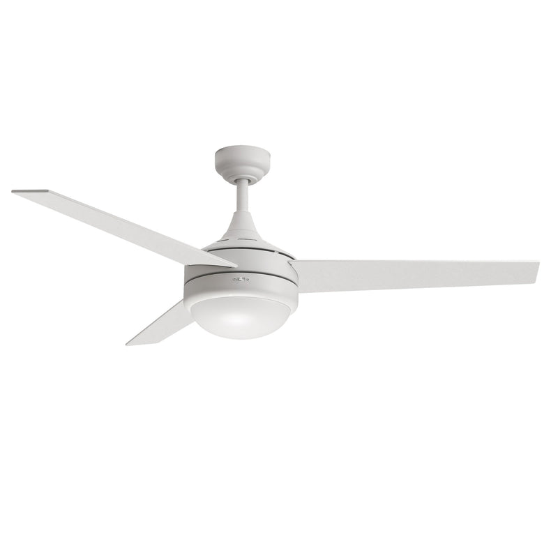 Trio 52" 3-Blade Ceiling Fan with Light Kit in Matte White