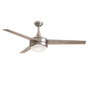 Trio 52" 3-Blade Ceiling Fan with Light Kit in Satin Nickel