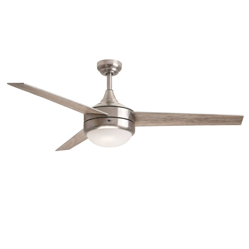 Trio 52" 3-Blade Ceiling Fan with Light Kit in Satin Nickel