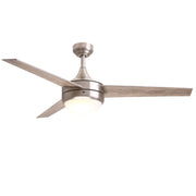 Trio 52" 3-Blade Ceiling Fan with Light Kit in Satin Nickel