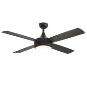 Quattro 52" 4-Blade Ceiling Fan with LED in Black