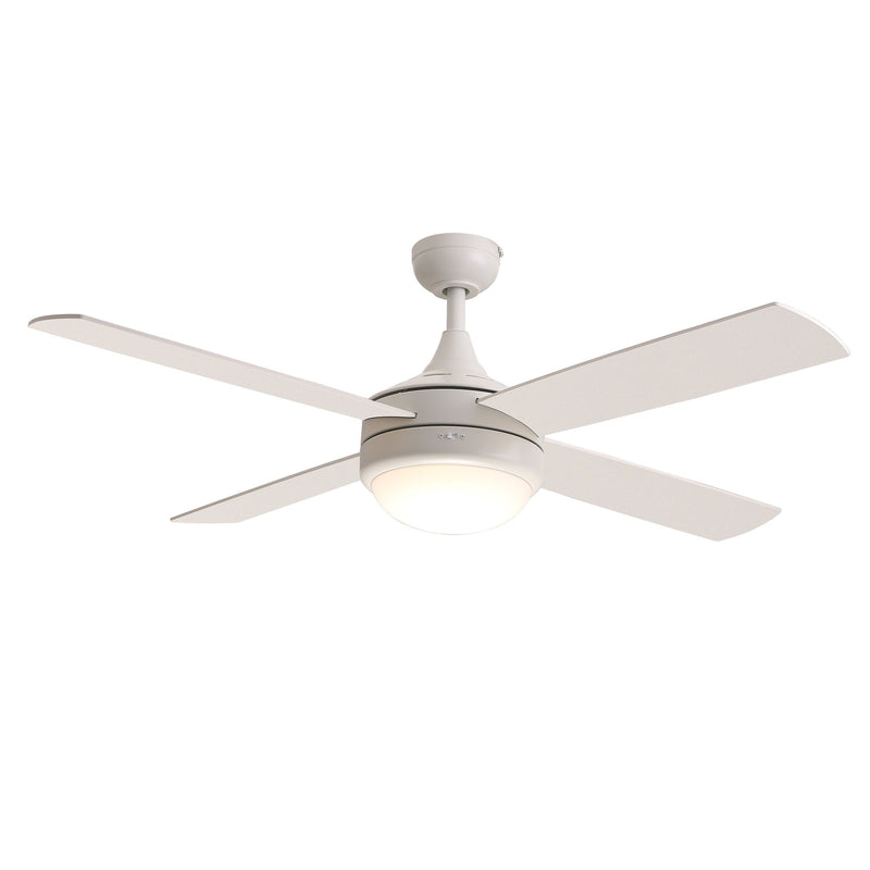 Quattro 52" 4-Blade Ceiling Fan with LED in Matte White