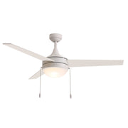 Trio 52" 3-Blade Ceiling Fan with Pull Chain (Model 88793) in Matte White