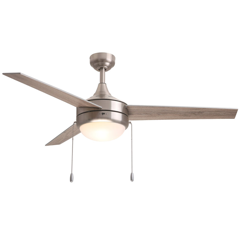 Trio 52" 3-Blade Ceiling Fan with Pull Chain (Model 88793) in Satin Nickel