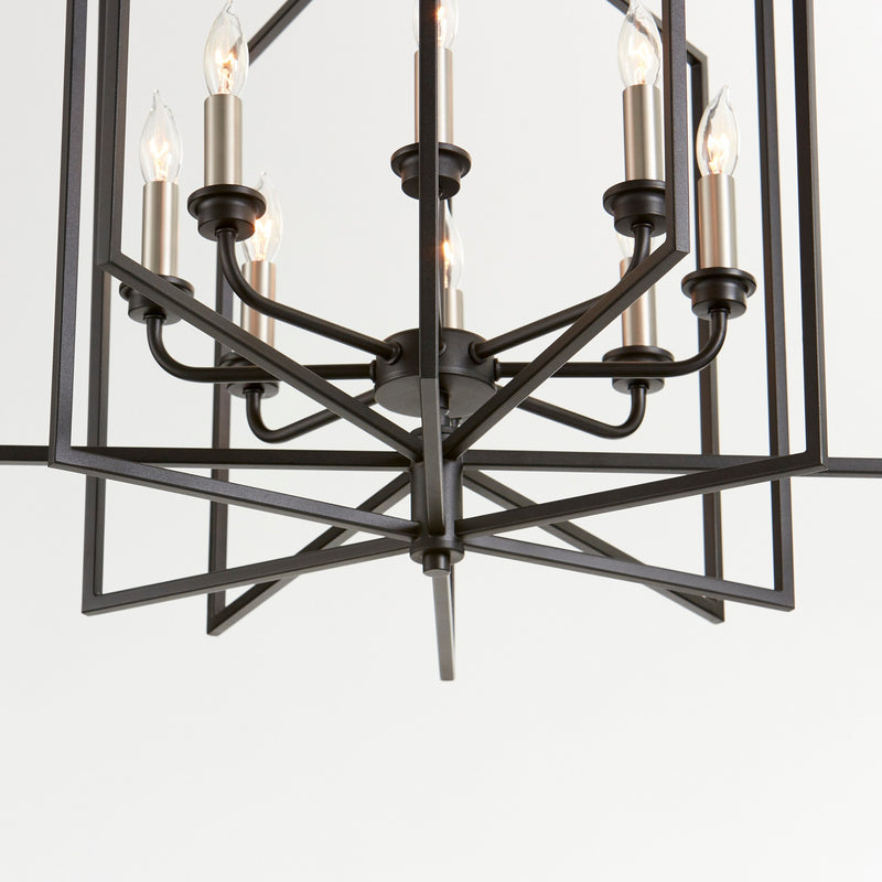 Hammond 8 Light Cage Chandelier in Textured Black