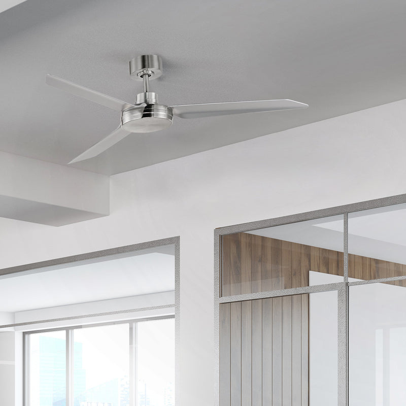 Ultra Slim 52" Outdoor Ceiling Fan in Satin Nickel