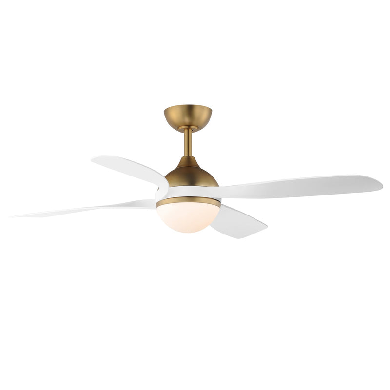 Bola 52" Indoor Ceiling Fan with LED Light Kit in Natural Aged Brass