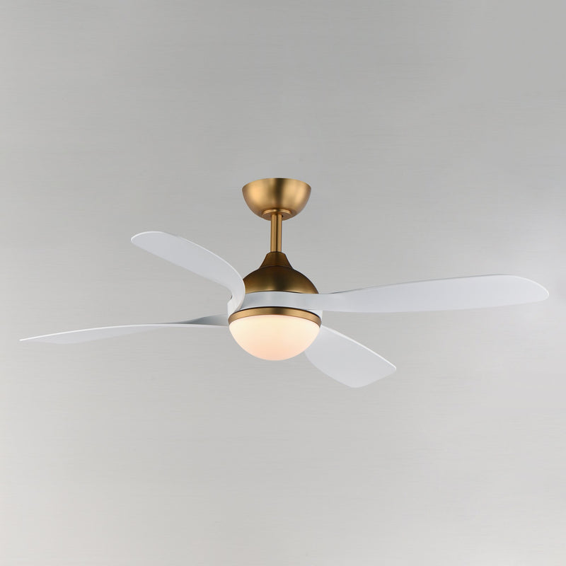 Bola 52" Indoor Ceiling Fan with LED Light Kit in Natural Aged Brass