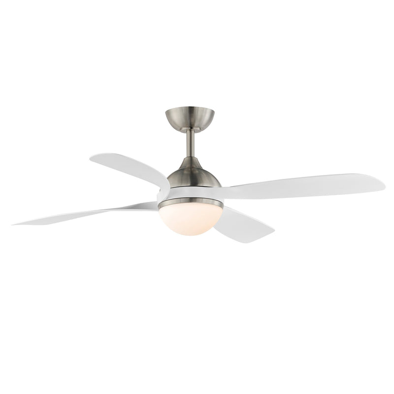 Bola 52" Indoor Ceiling Fan with LED Light Kit in Satin Nickel