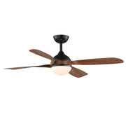 Bola 52" Indoor Ceiling Fan with LED Light Kit in Walnut / Black