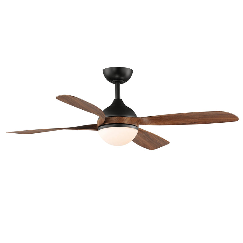Bola 52" Indoor Ceiling Fan with LED Light Kit in Walnut / Black