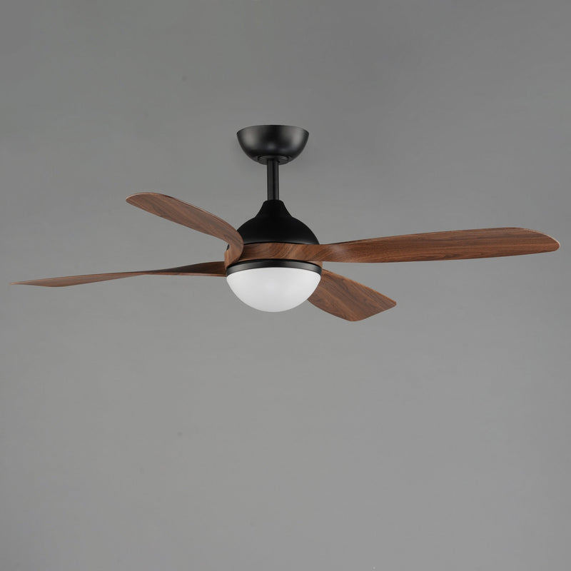Bola 52" Indoor Ceiling Fan with LED Light Kit in Walnut / Black