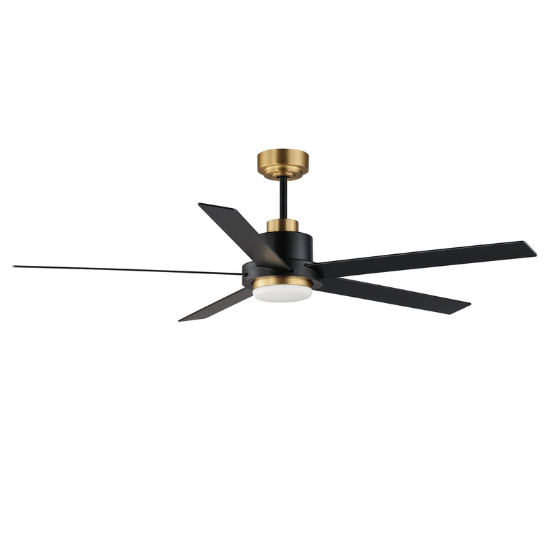 Daisy 60" 5-Blade Ceiling Fan with LED Light Kit in Black / Gold