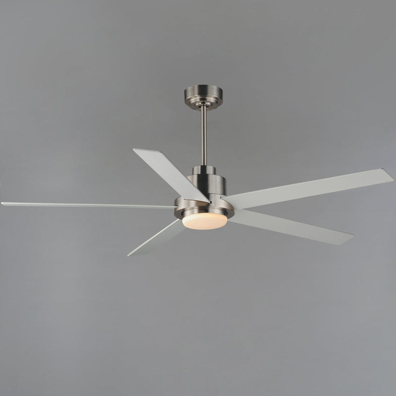 Daisy 60" 5-Blade Ceiling Fan with LED Light Kit in Satin Nickel