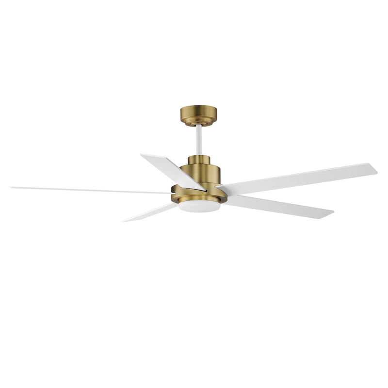 Daisy 60" 5-Blade Ceiling Fan with LED Light Kit in Natural Aged Brass