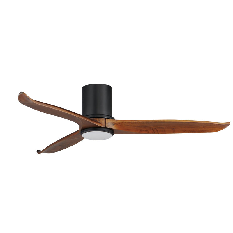 Woodwind 52" Solid Wood Blade Hugger Fan with LED in Black