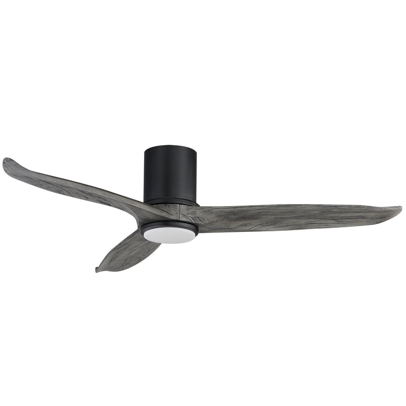 Woodwind 52" Solid Wood Blade Hugger Fan with LED in Black
