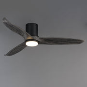 Woodwind 52" Solid Wood Blade Hugger Fan with LED in Black