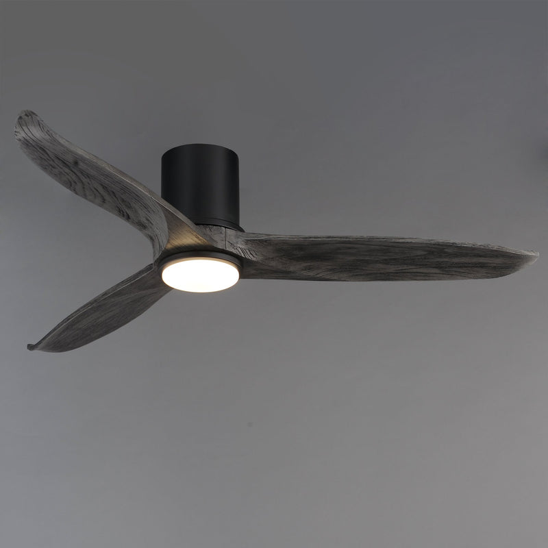 Woodwind 52" Solid Wood Blade Hugger Fan with LED in Black