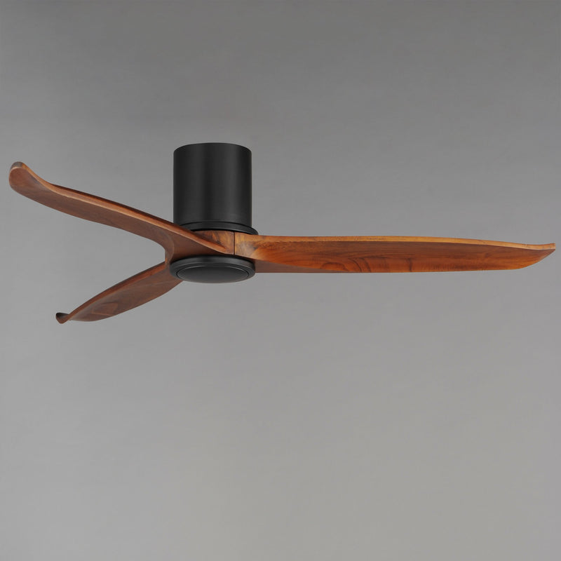 Woodwind 52" Solid Wood Blade Hugger Fan with LED in Black