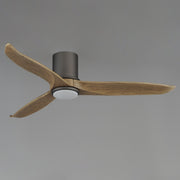 Woodwind 52" Solid Wood Blade Hugger Fan with LED in Charcoal Bronze
