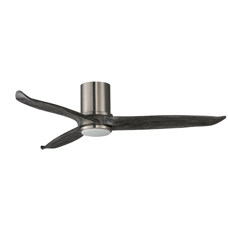 Woodwind 52" Solid Wood Blade Hugger Fan with LED in Satin Nickel