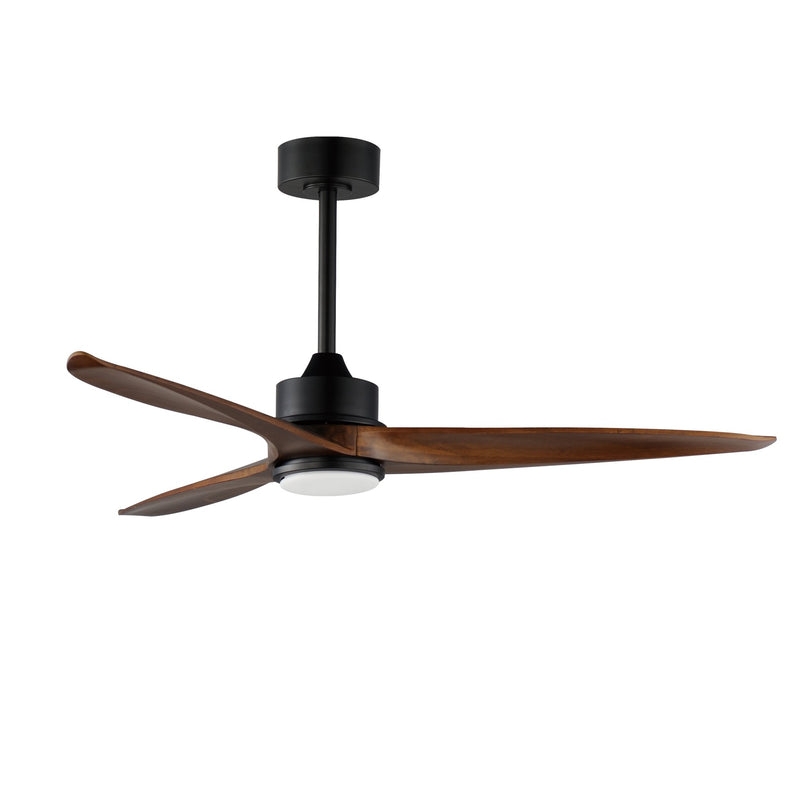 Woodwind 52" Solid Wood Blade Ceiling Fan with LED Light Kit in Black