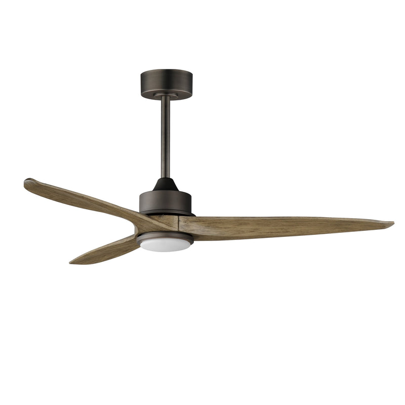 Woodwind 52" Solid Wood Blade Ceiling Fan with LED Light Kit in Charcoal Bronze
