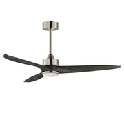 Woodwind 52" Solid Wood Blade Ceiling Fan with LED Light Kit in Satin Nickel