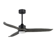 Woodwind 52" Solid Wood Blade Ceiling Fan with LED Light Kit in Black