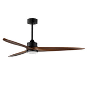 Woodwind 72" Solid Wood Blade Ceiling Fan with LED in Black