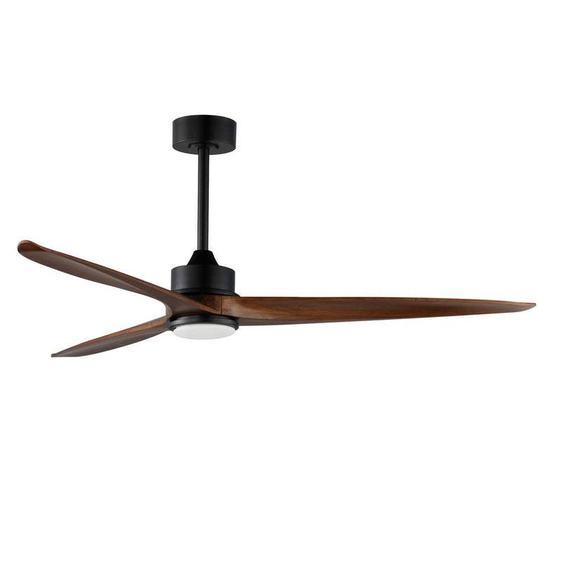 Woodwind 72" Solid Wood Blade Ceiling Fan with LED in Black