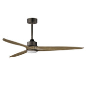 Woodwind 72" Solid Wood Blade Ceiling Fan with LED in Charcoal Bronze