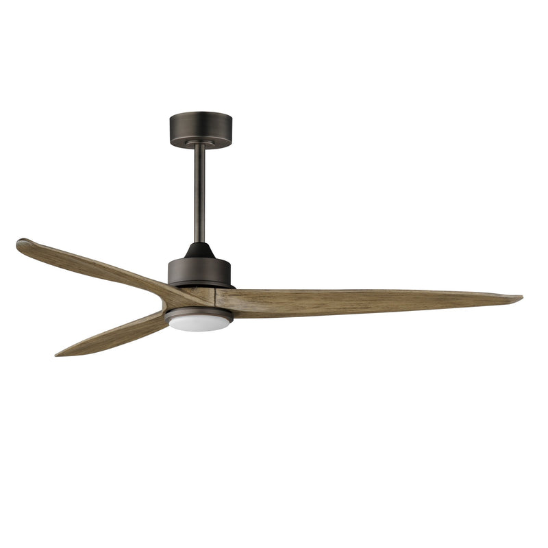 Woodwind 72" Solid Wood Blade Ceiling Fan with LED in Charcoal Bronze