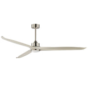 Woodwind 72" Solid Wood Blade Ceiling Fan with LED in Satin Nickel / Weathered White