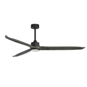 Woodwind 72" Solid Wood Blade Ceiling Fan with LED in Black