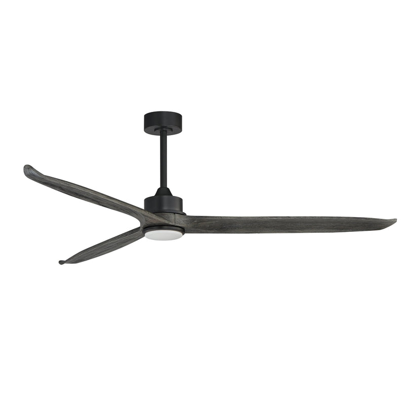 Woodwind 72" Solid Wood Blade Ceiling Fan with LED in Black
