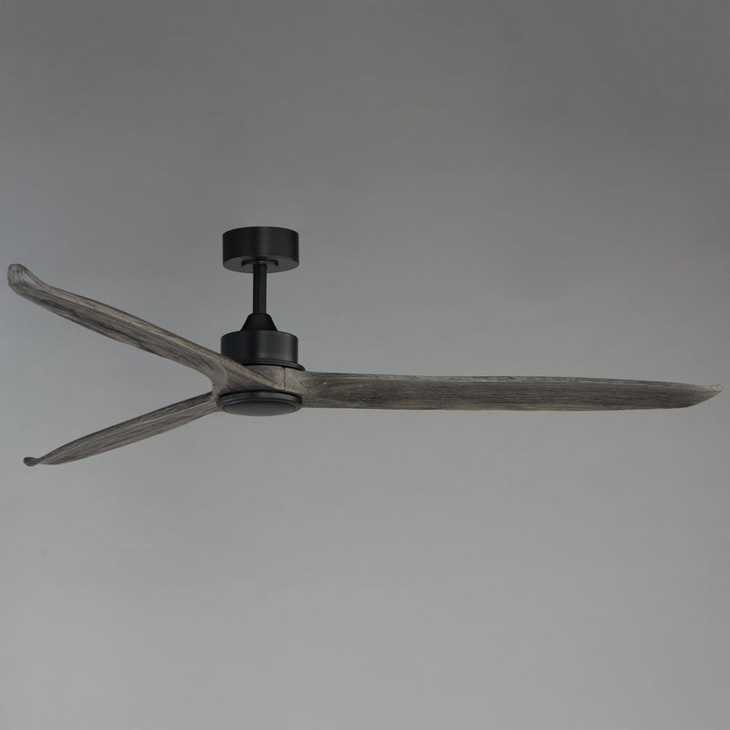 Woodwind 72" Solid Wood Blade Ceiling Fan with LED in Black