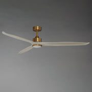 Woodwind 72" Solid Wood Blade Ceiling Fan with LED in Natural Aged Brass