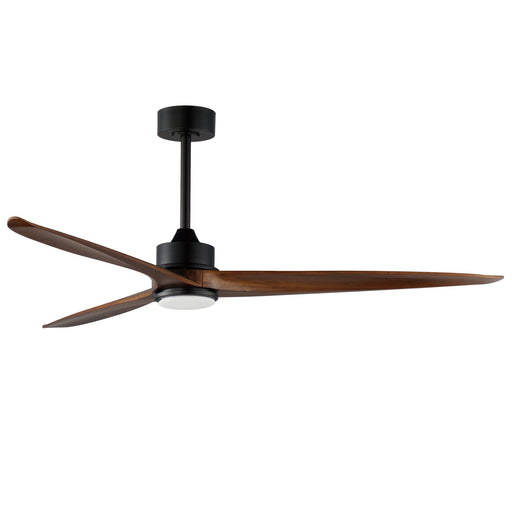 Woodwind 80" Solid Wood Blade Ceiling Fan with LED Light Kit in Black