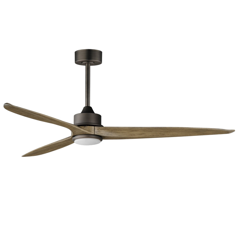 Woodwind 80" Solid Wood Blade Ceiling Fan with LED Light Kit in Charcoal Bronze