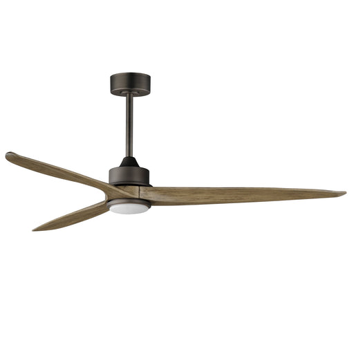 Woodwind 80" Solid Wood Blade Ceiling Fan with LED Light Kit in Charcoal Bronze