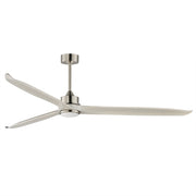 Woodwind 80" Solid Wood Blade Ceiling Fan with LED Light Kit in Satin Nickel / Weathered White