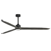 Woodwind 80" Solid Wood Blade Ceiling Fan with LED Light Kit in Black